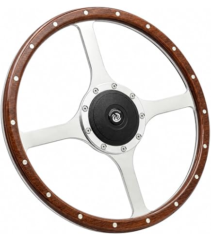 Amazon.com: 14'' Classic Riveted Wood Grain Steering Wheel
